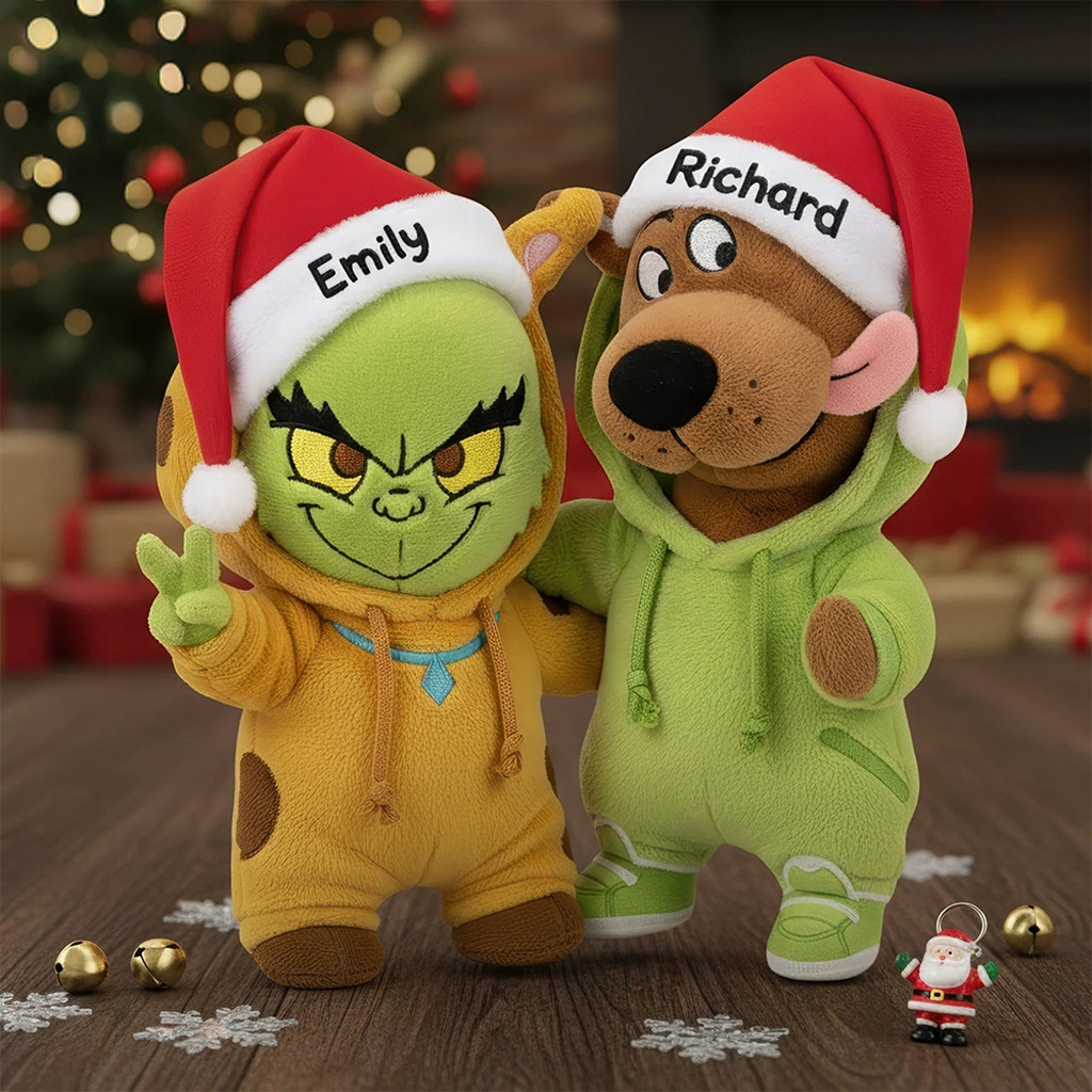 Custom Name Grinch And Scooby Doo Friendship Pillow Christmas Gift For Best Friends Custom Name Grinch And Scooby Doo Friendship Pillow Christmas Gift For Best Friends