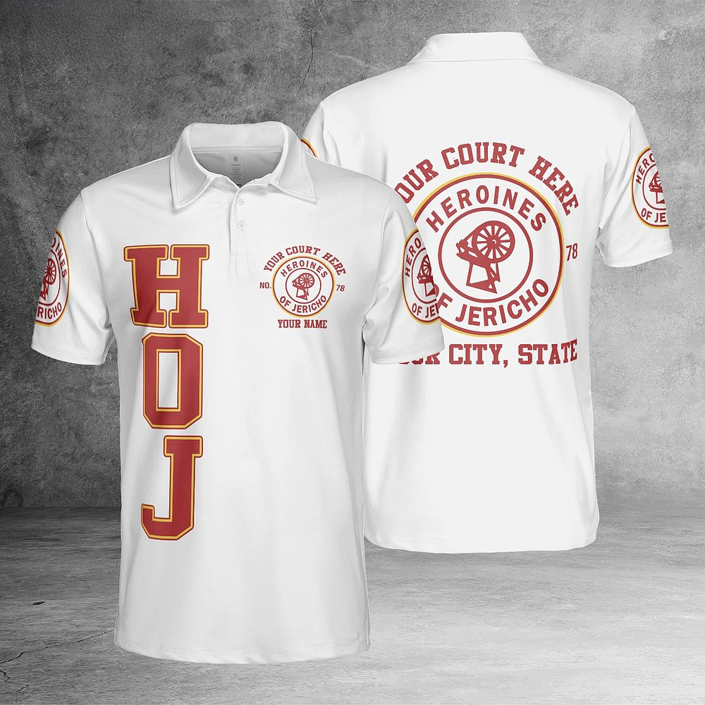 Custom Name Heroines Of Jericho Masonic Lodge HOJ 3D Polo Shirt Gifts For Husband