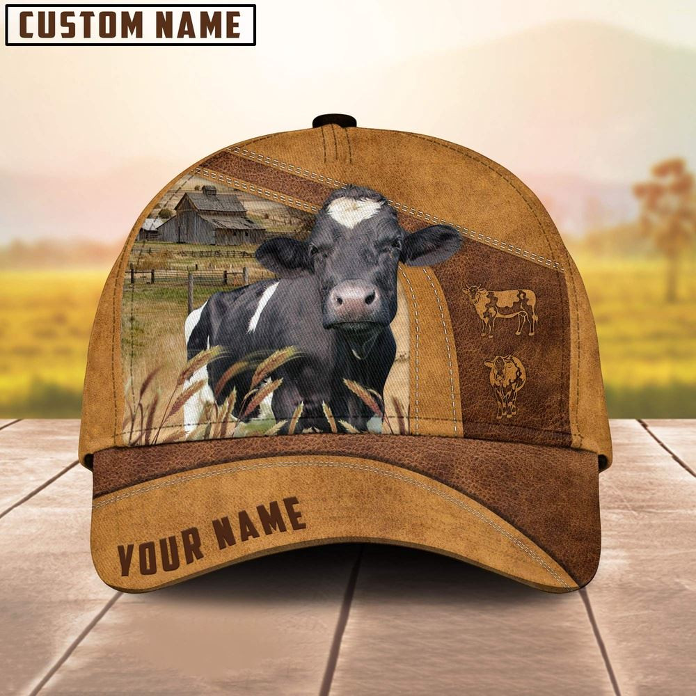 Custom Name Holstein Cattle Cap Farm Cap Farmer Baseball Cap Gift For Farmer