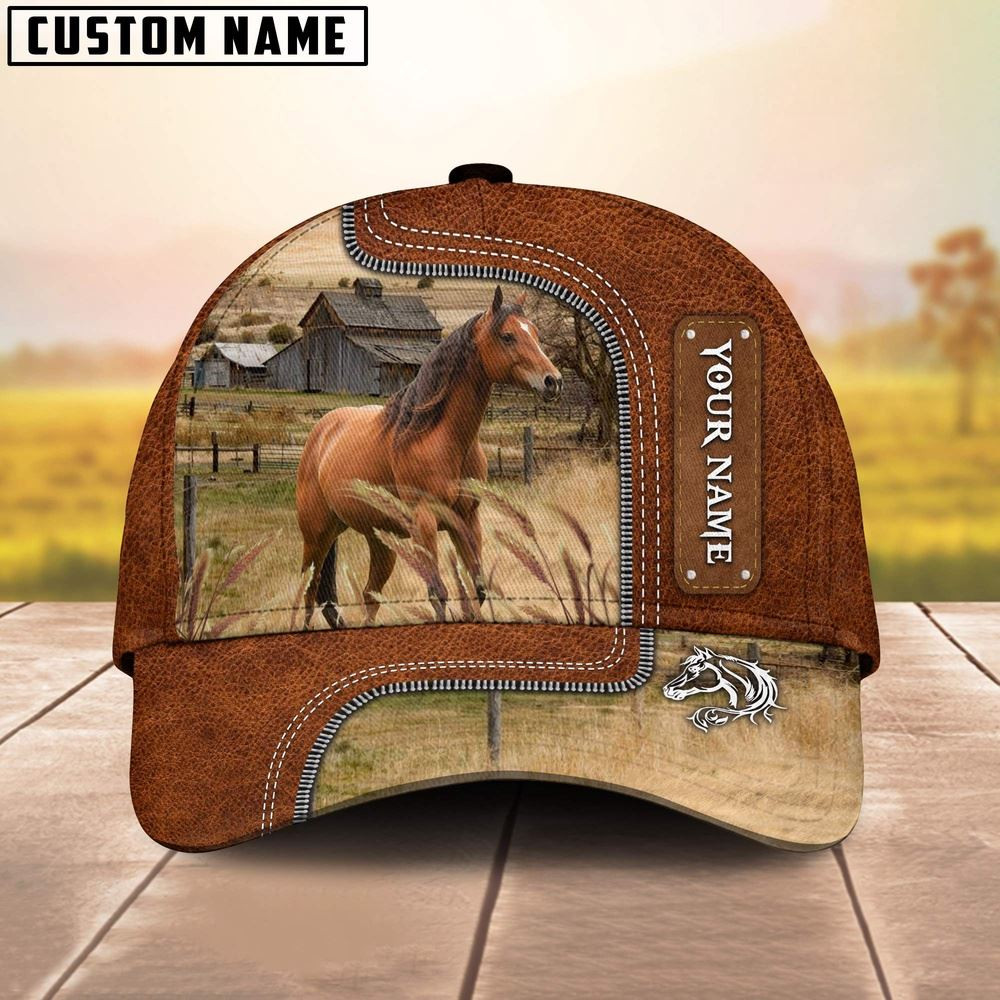 Custom Name Horse Cap On The Meadow Farm Cap Farmer Baseball Cap Gift For Farmer