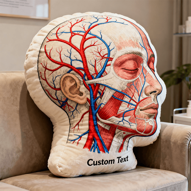 Custom Name Human Anatomy Head Pillow 3D Print Pillow Gifts For Son In Law