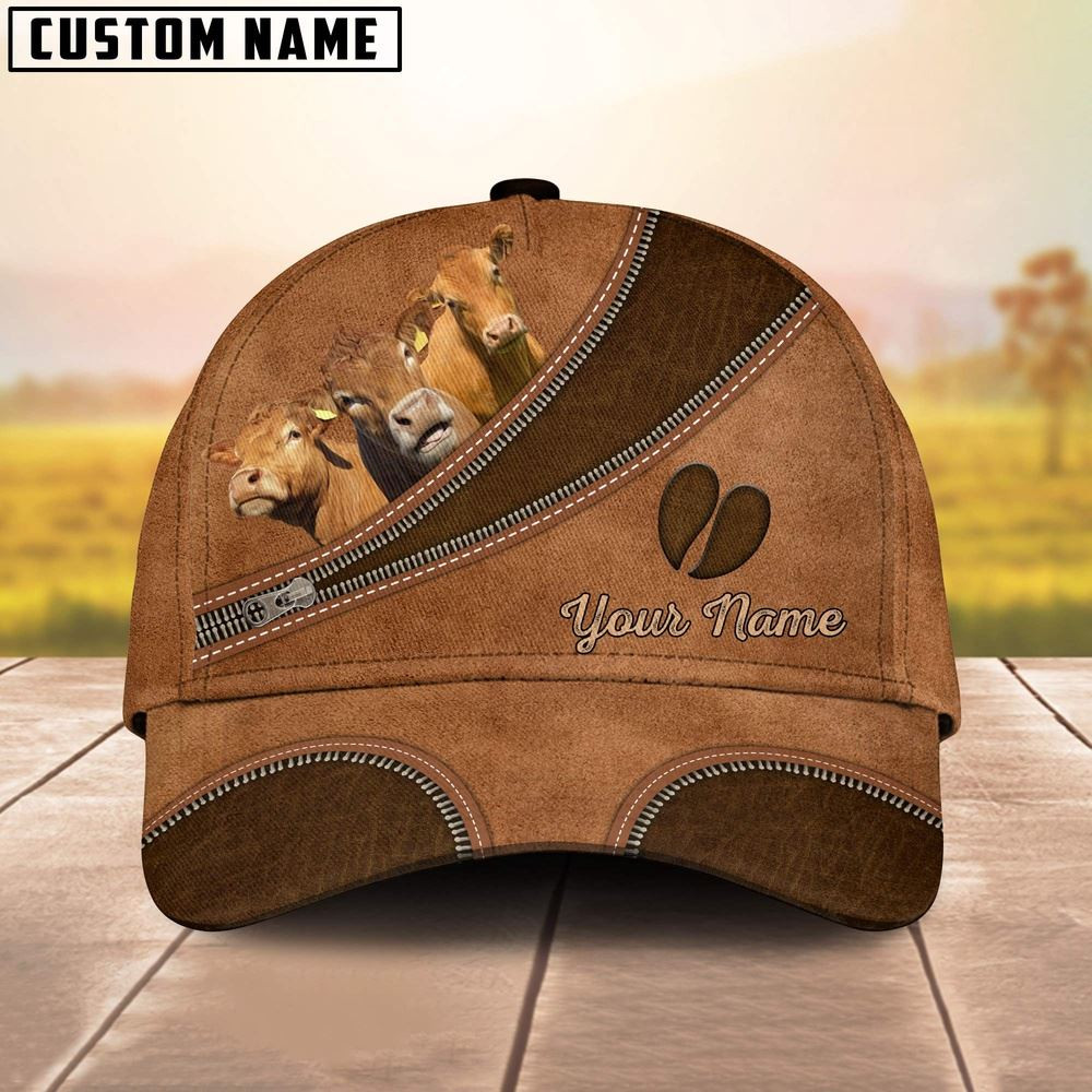 Custom Name Limousin Brown Happiness Cap Farm Cap Farmer Baseball Cap Gift For Farmer