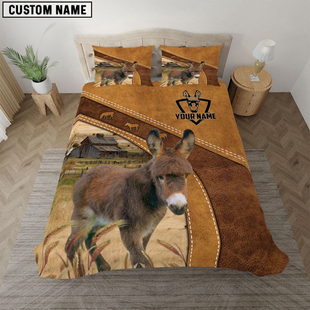 Custom Name Miniature Donkey Bedding Set Farm Bedding Set Anniversary Gifts
