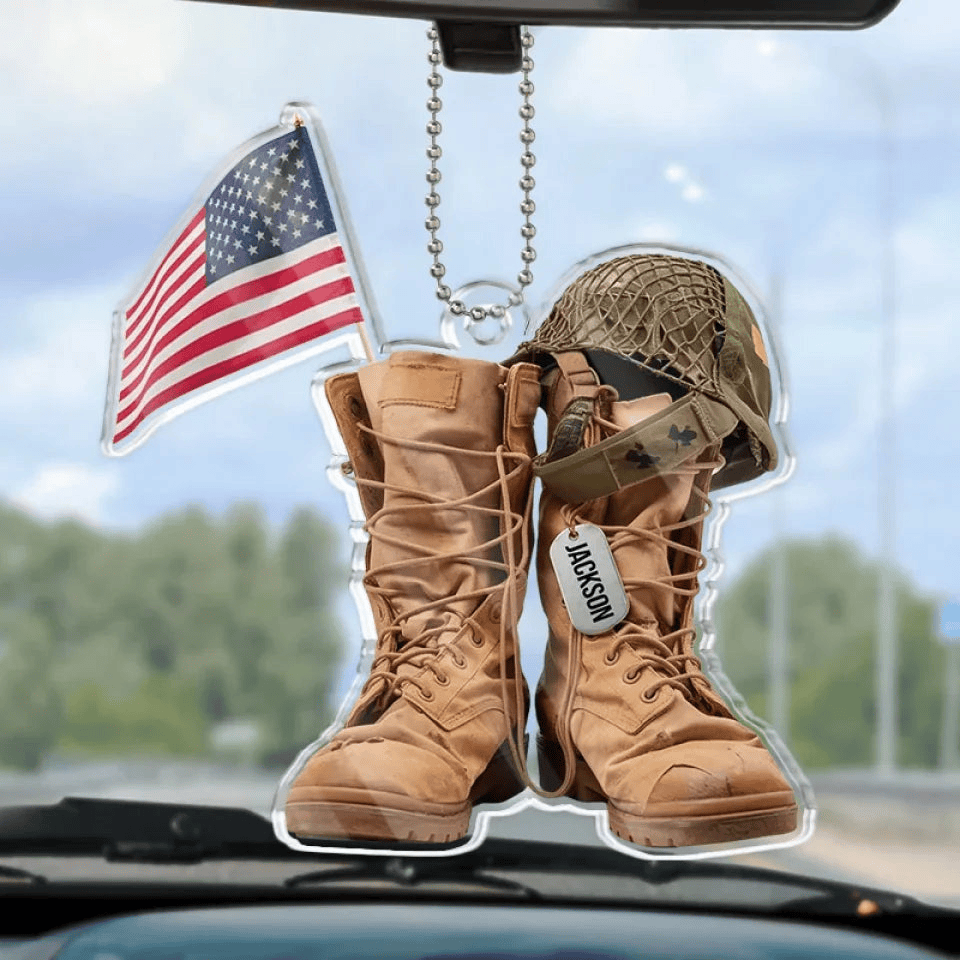 Custom Name Ornament Show Your Pride With Every Drive US Patriotic Pride Ornament Gift For Veterans
