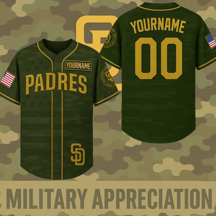 Custom Name Padres Military Appreciation Jersey Unique Gift For Padres Fans
