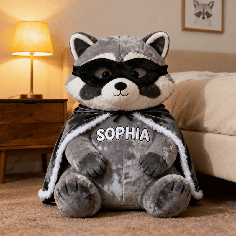 Custom Name Raccoon Plush Pillow Raccoon 3D Print Pillow Design Best Christmas Gifts For Wife