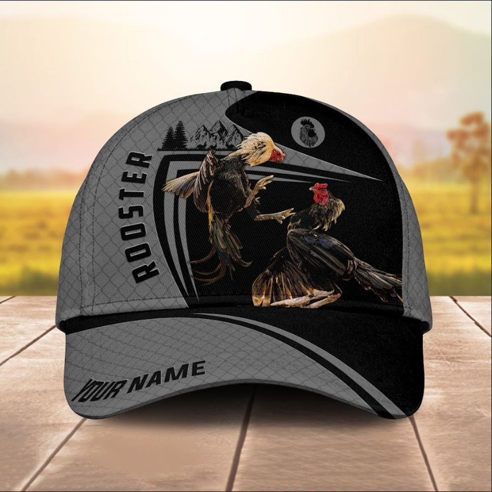 Custom Name Rooster Lovers 3D Printed Cap Farm Cap Farmer Baseball Cap Gift For Farmer