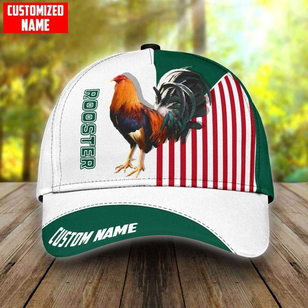 Custom Name Rooster Mexico All Over Printed Classic Cap Farm Cap Farmer Baseball Cap Gift For Farmer