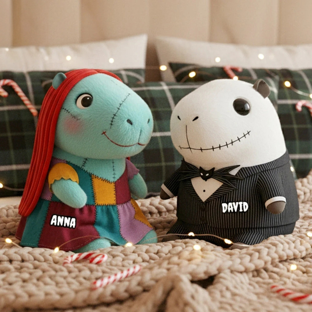 Custom Name Sally And Jack Skellington Inspired Couple Pillows Bedroom Decor Gifts For Couples Custom Name Sally And Jack Skellington Inspired Couple Pillows Bedroom Decor Gifts For Couples