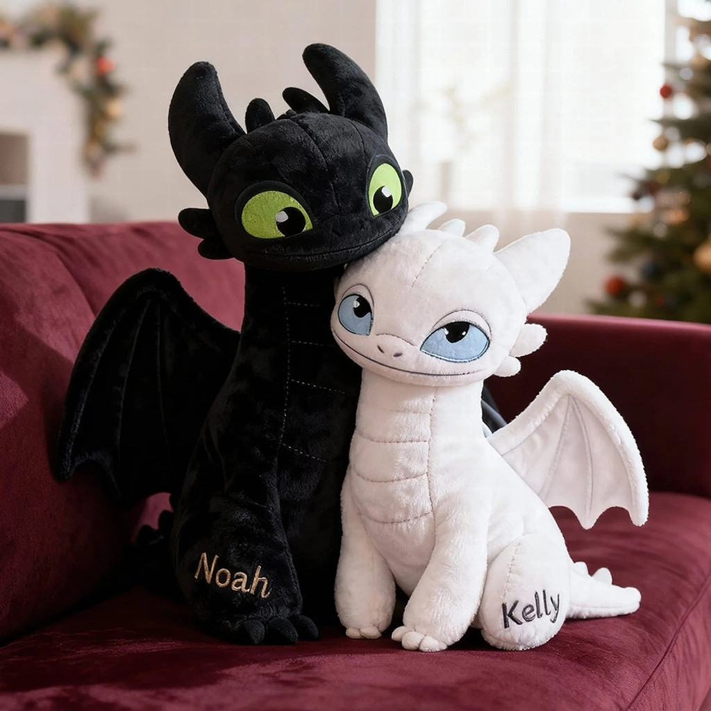 Custom Name Toothless And Light Fury Inspired Couple Pillow Home Decor Gifts For Dragon Lovers Custom Name Toothless And Light Fury Inspired Couple Pillow Home Decor Gifts For Dragon Lovers