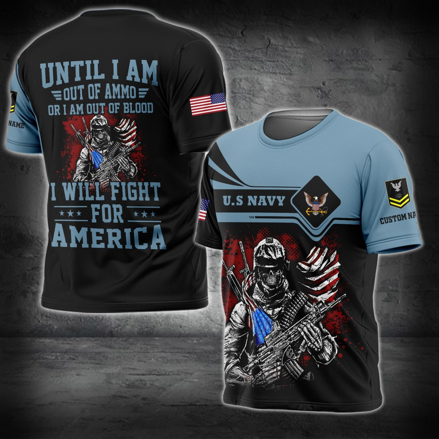 Custom Navy Veteran Shirt I Will Fight For American Patriotic Gifts For Navy Veterans Day