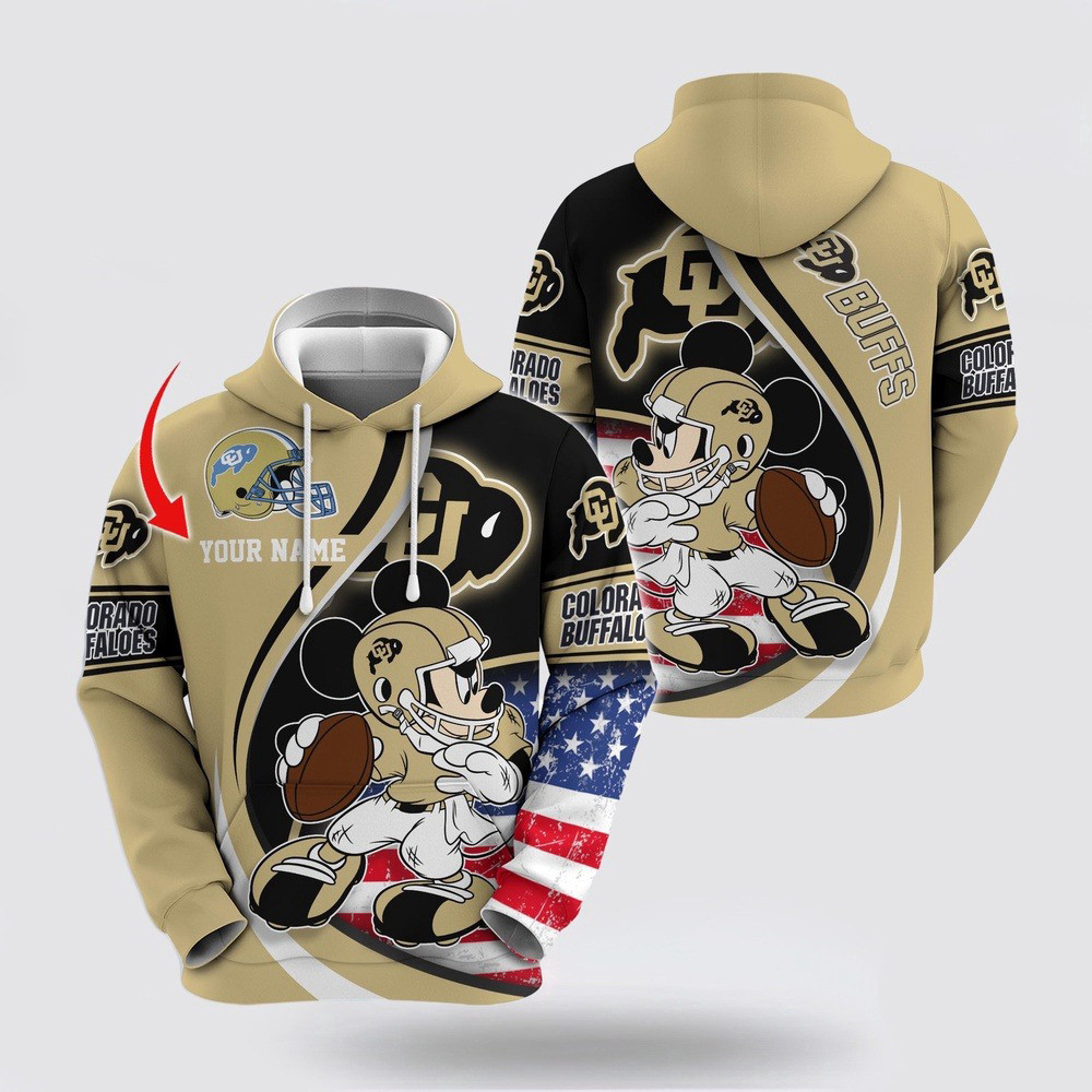 Custom NCAA Colorado Buffaloes Hoodie Mickey Mouse 100 Year Anniversary Hoodie Gifts For Fans