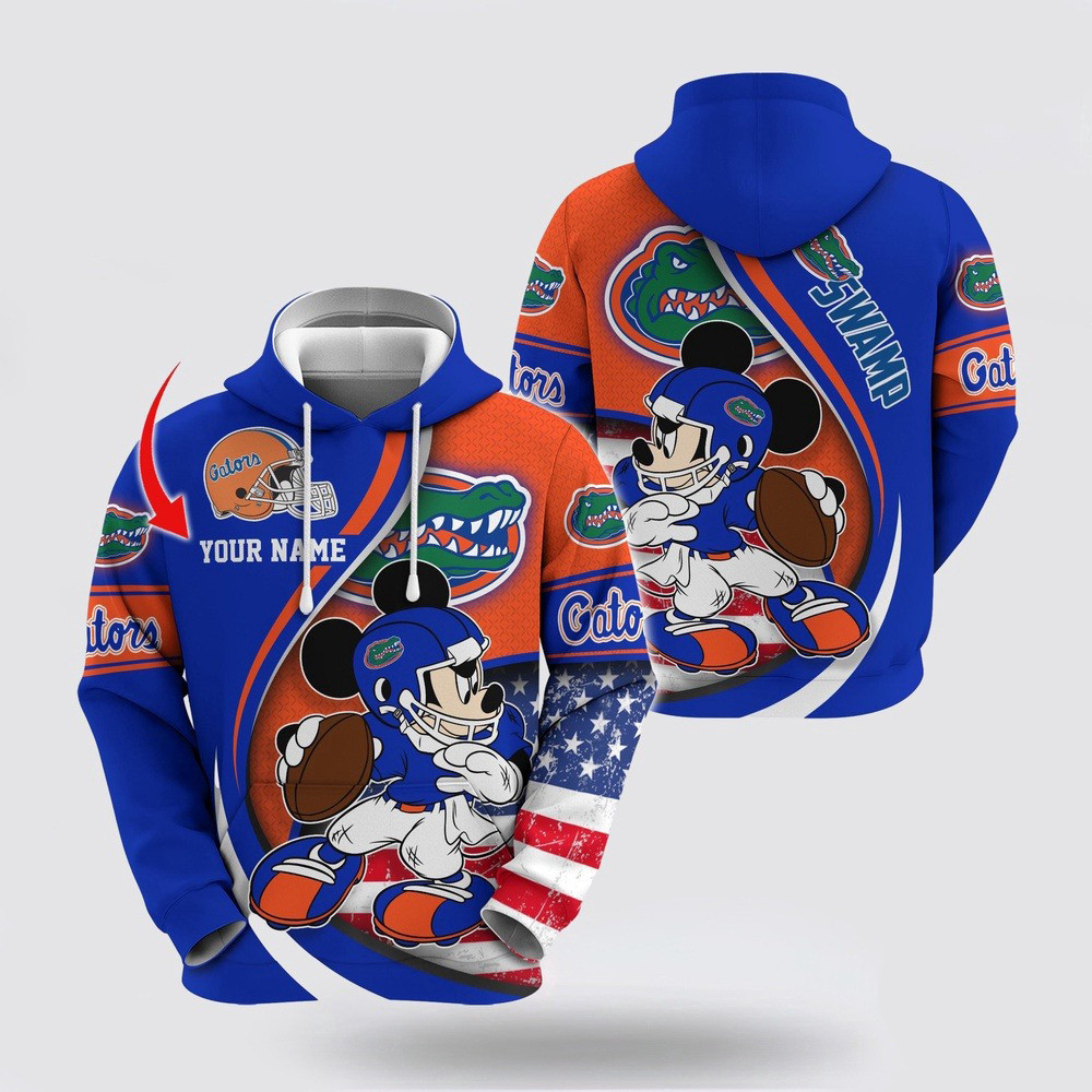 Custom NCAA Florida Gators Hoodie Mickey Mouse 100 Year Anniversary Hoodie Basketball Fan Gifts