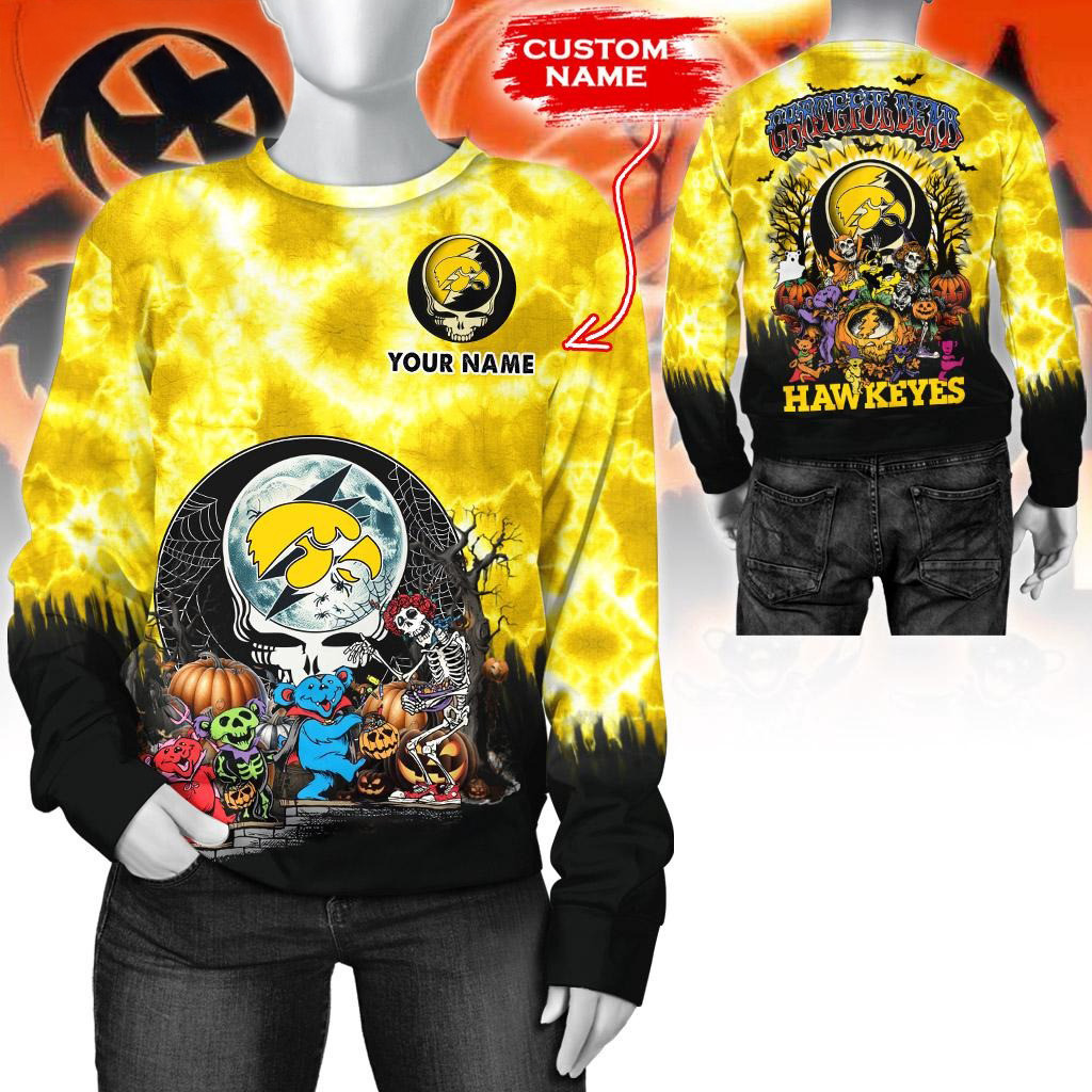 Custom NCAA Iowa Hawkeyes Special Football Halloween Sweatshirt Presents For Football Fans