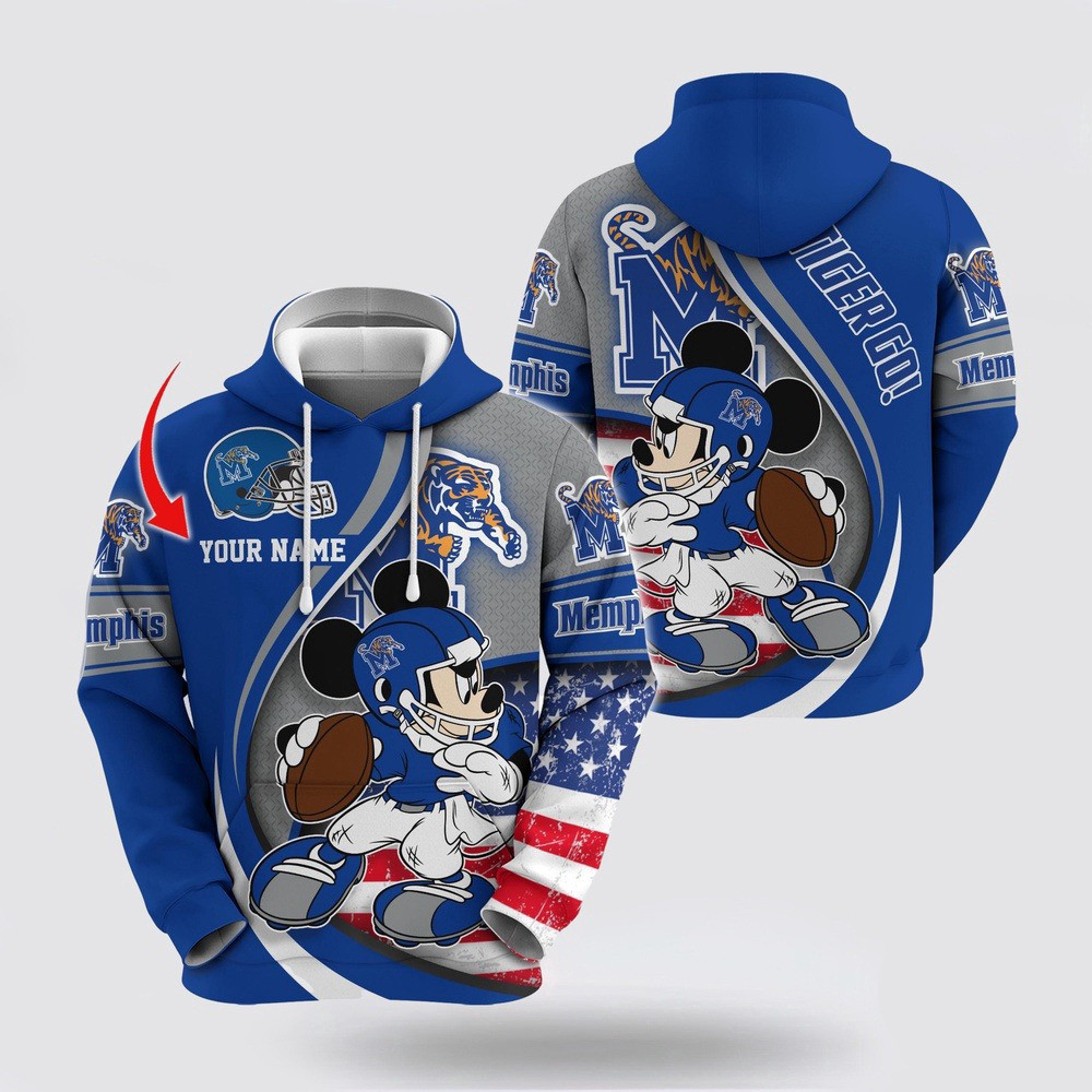 Custom NCAA Memphis Tigers Hoodie Mickey Mouse 100 Year Anniversary Hoodie Fans Gifts
