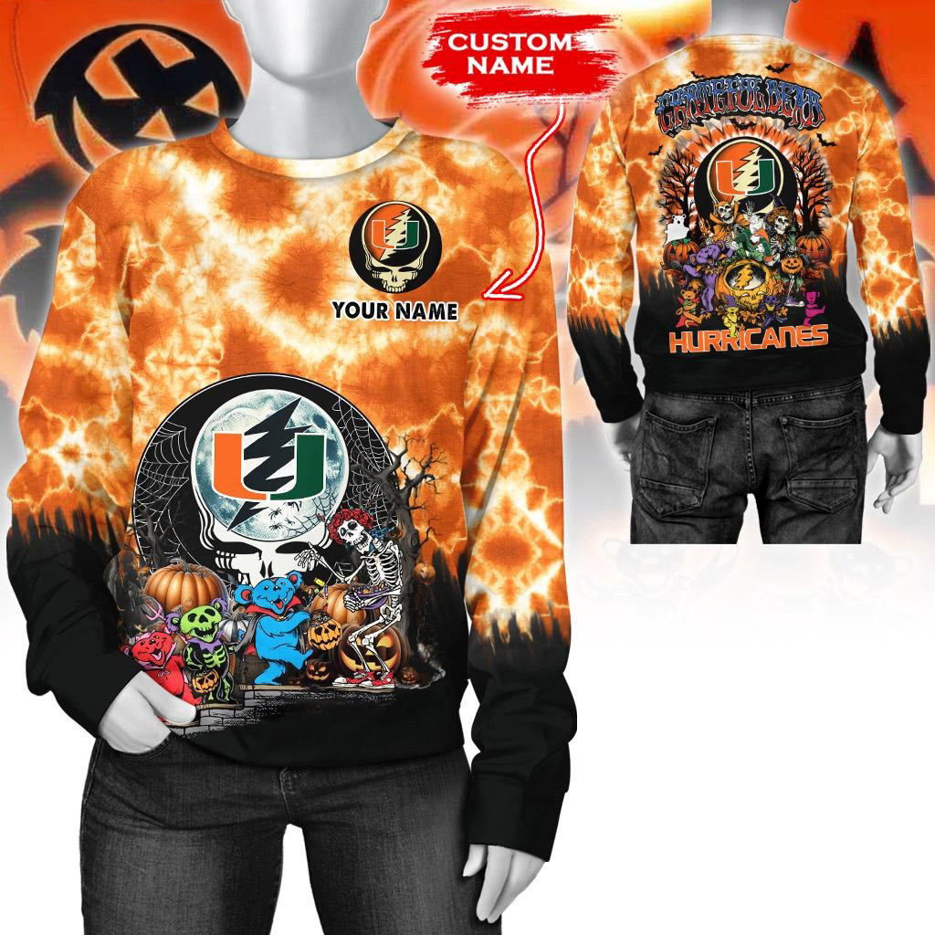 Custom NCAA Miami Hurricanes Special Football Halloween Sweatshirt Football Lovers Gifts