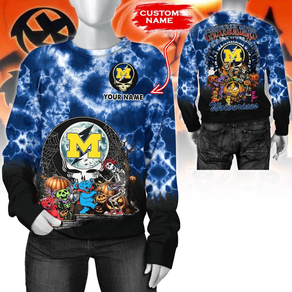 Custom NCAA Michigan Wolverines Special Football Halloween Sweatshirt Football Gifts For Men