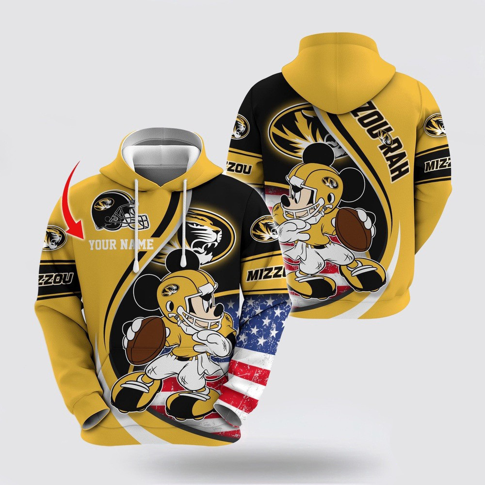 Custom NCAA Missouri Tigers Hoodie Mickey Mouse 100 Year Anniversary Hoodie Gifts For Fans