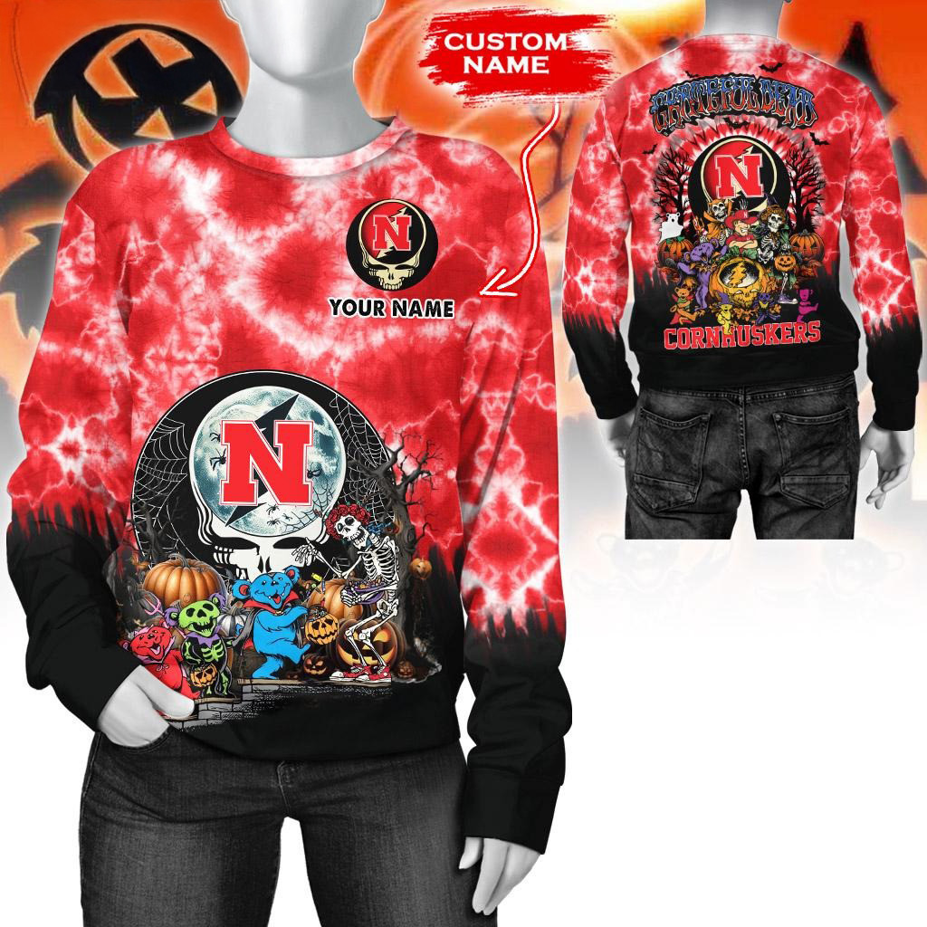 Custom NCAA Nebraska Cornhuskers Special Football Halloween Sweatshirt Gifts For Football Fans