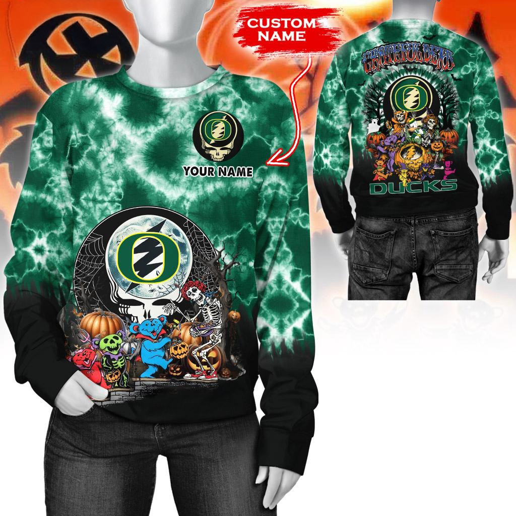 Custom NCAA Oregon Ducks Special Football Halloween Sweatshirt Best Gift For Football Lovers