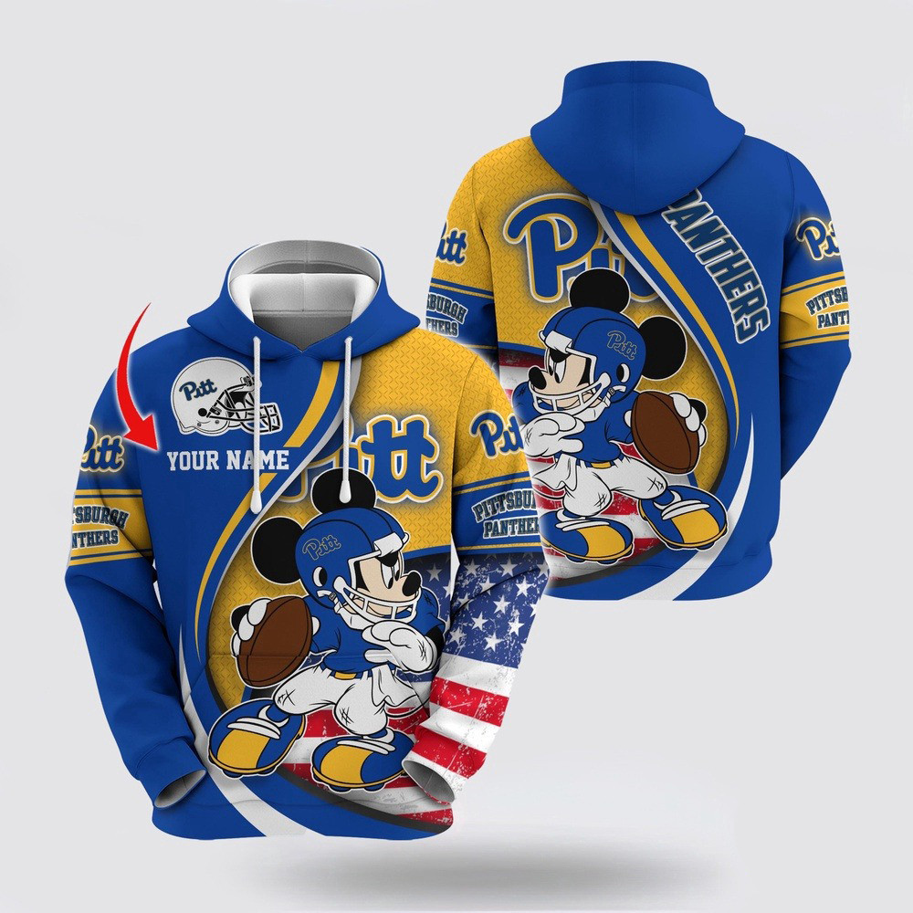 Custom NCAA Pittsburgh Panthers Hoodie Mickey Mouse 100 Year Anniversary Hoodie Gift For Dudes