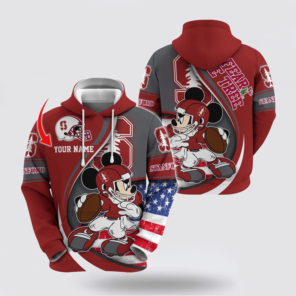 Custom NCAA Stanford Cardinal Hoodie Mickey Mouse 100 Year Anniversary Hoodie Gifts For Husband