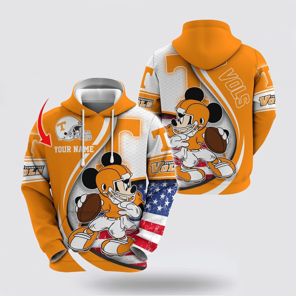 Custom NCAA Tennessee Volunteers Hoodie Mickey Mouse 100 Year Anniversary Hoodie Fans Gifts