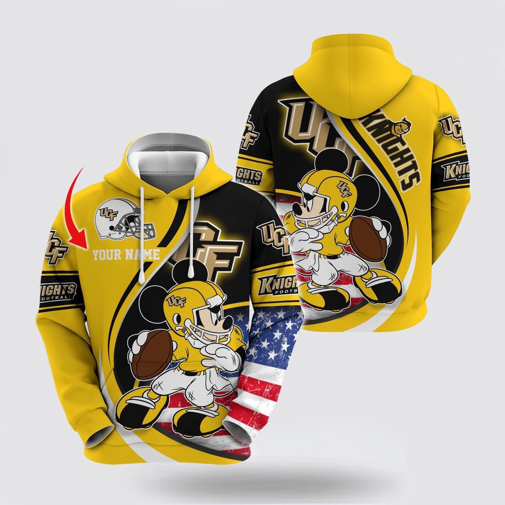 Custom NCAA UCF Knights Hoodie Mickey Mouse 100 Year Anniversary Hoodie Gifts For Fans