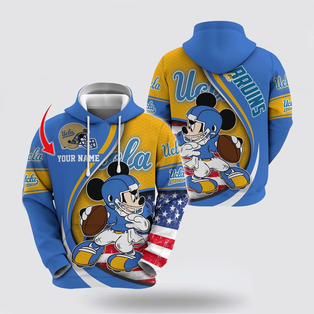 Custom NCAA UCLA Bruins Hoodie Mickey Mouse 100 Year Anniversary Hoodie Basketball Fan Gifts