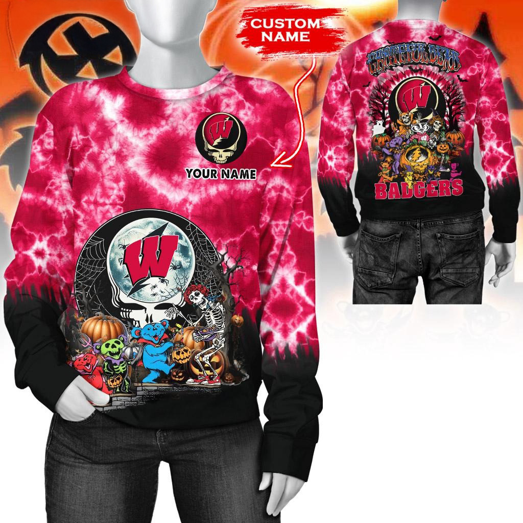 Custom NCAA Wisconsin Badgers Special Football Halloween Sweatshirt Football Related Gifts