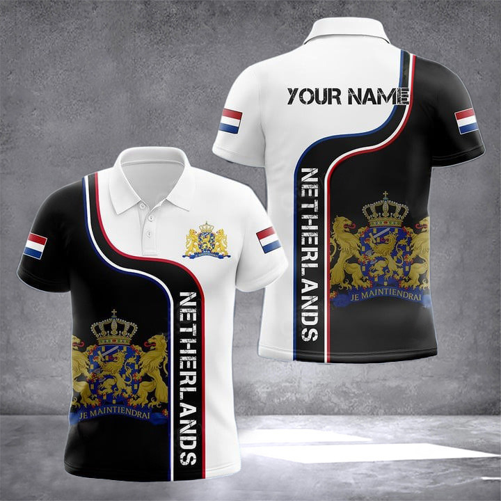Custom Netherlands Coat Of Arms Polo Shirt Netherlands Men's Fashion Gifts For Dutch Friends