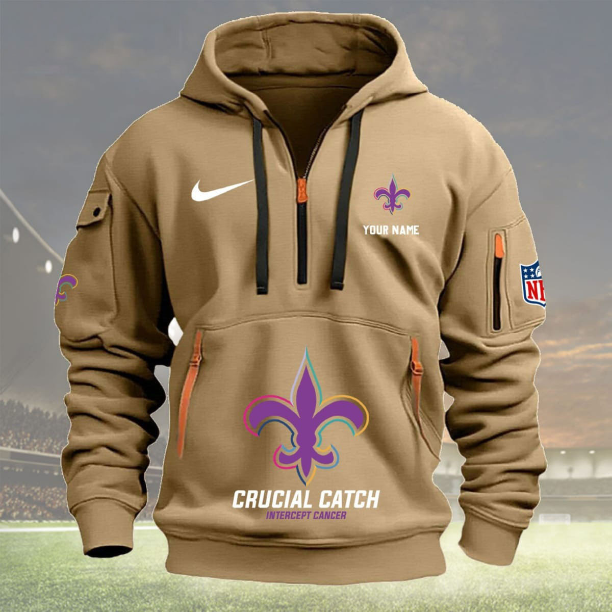 Custom New Orleans Saints 2024 NFL Crucial Catch Hoodie Football Lovers Gifts
