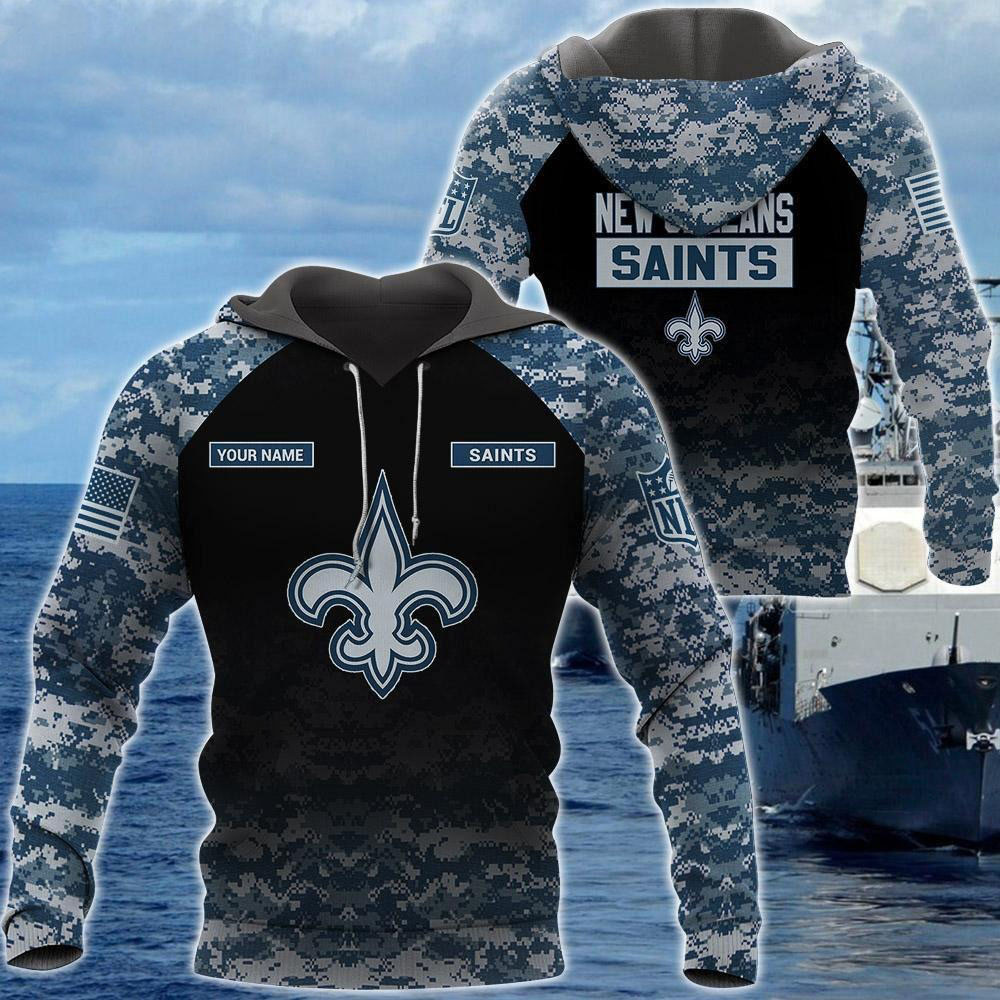 Custom New Orleans Saints US Navy NWU Camouflage Hoodie Gifts For Football Lovers