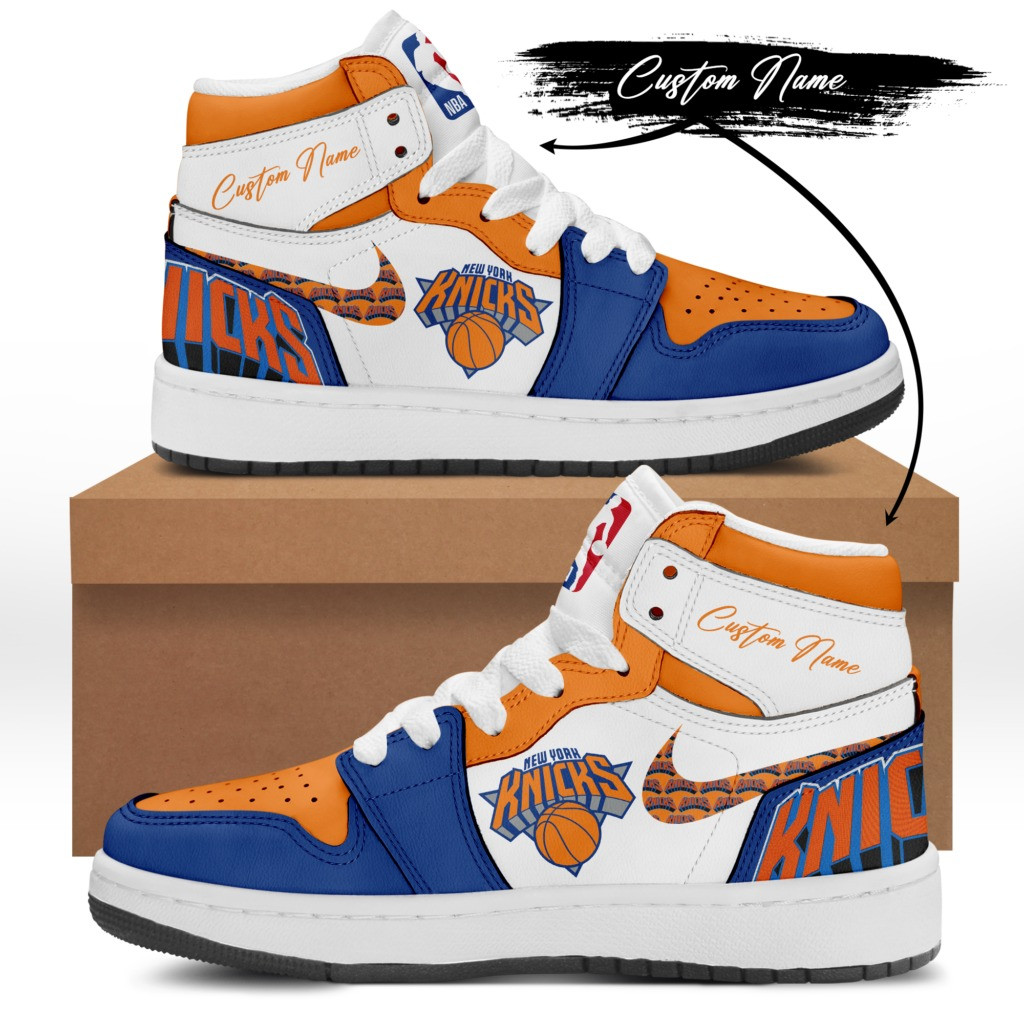Custom New York Knicks Air Force 1 High Top Shoes Sneakers Merchandise Best Fan Gifts