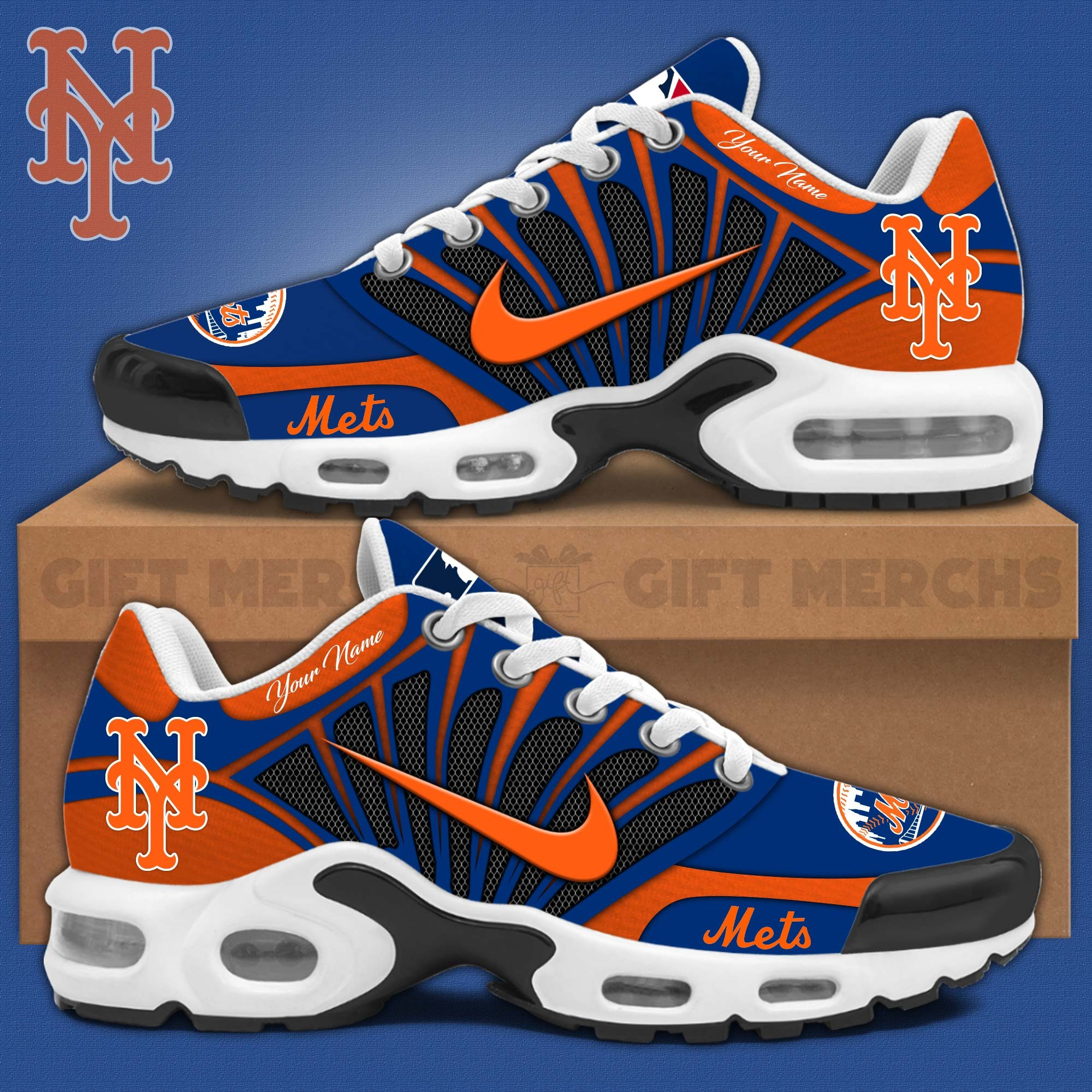 Custom New York Mets Air Max Plus Sneakers Merchandise Sport Shoes Gifts For Mets Fans