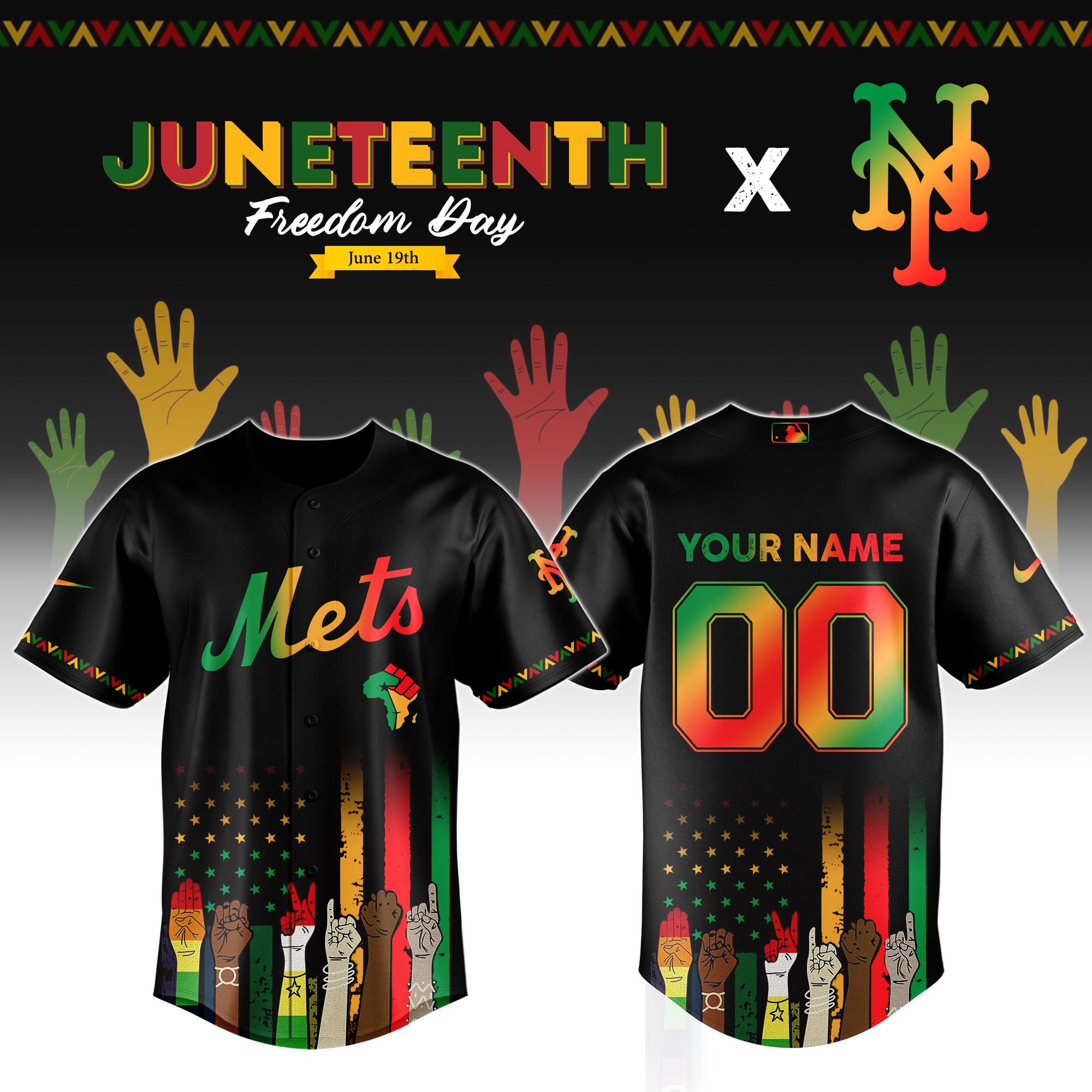Custom New York Mets x Juneteenth Jersey 2025 Unique Baseball Gifts