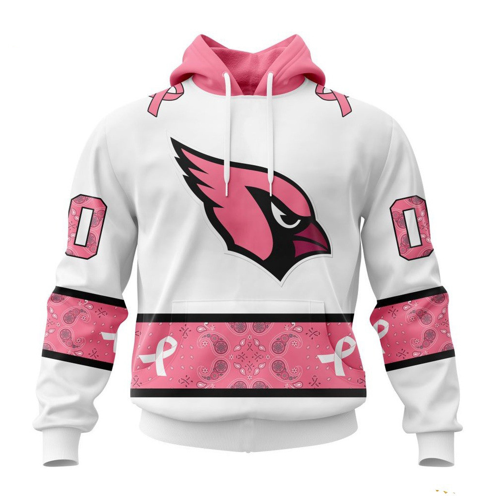 Custom NFL Arizona Cardinals Fight Breast Cancer Hoodie Presents For Football Lovers