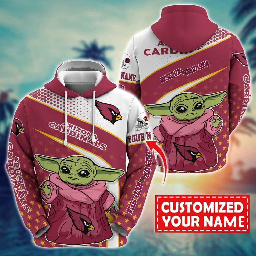 Custom NFL Arizona Cardinals Hoodie Baby Yoda Hoodie Gifts For Football Fan