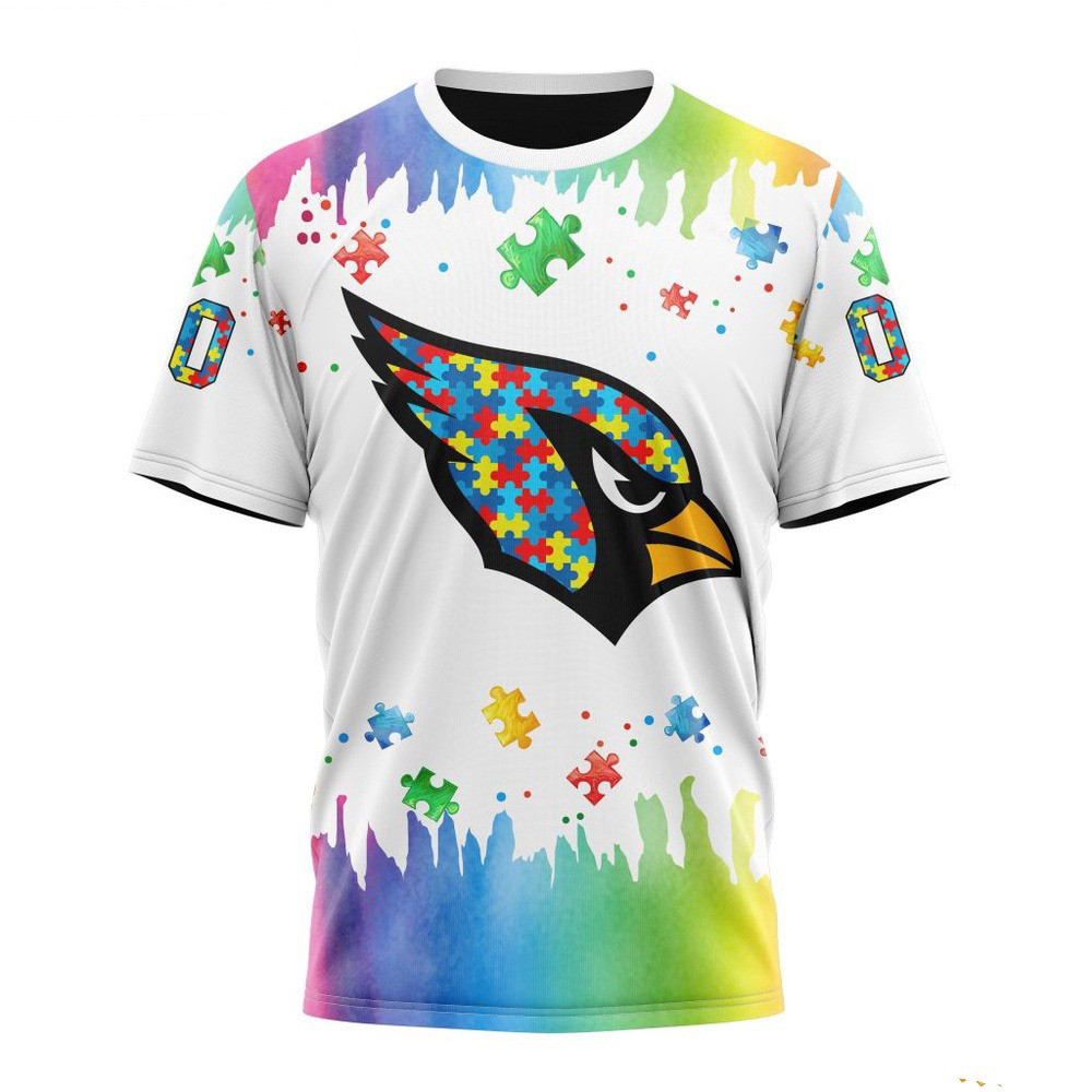 Custom NFL Arizona Cardinals Shirt Special Autism Awareness T-Shirt Football Gifts For Men