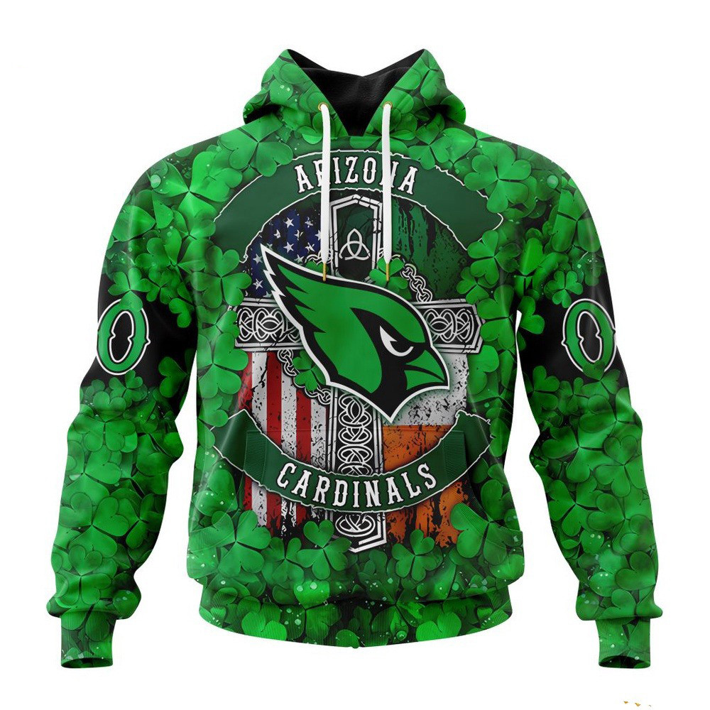 Custom NFL Arizona Cardinals St Patrick's Day Hoodie Best Gift For Football Lovers