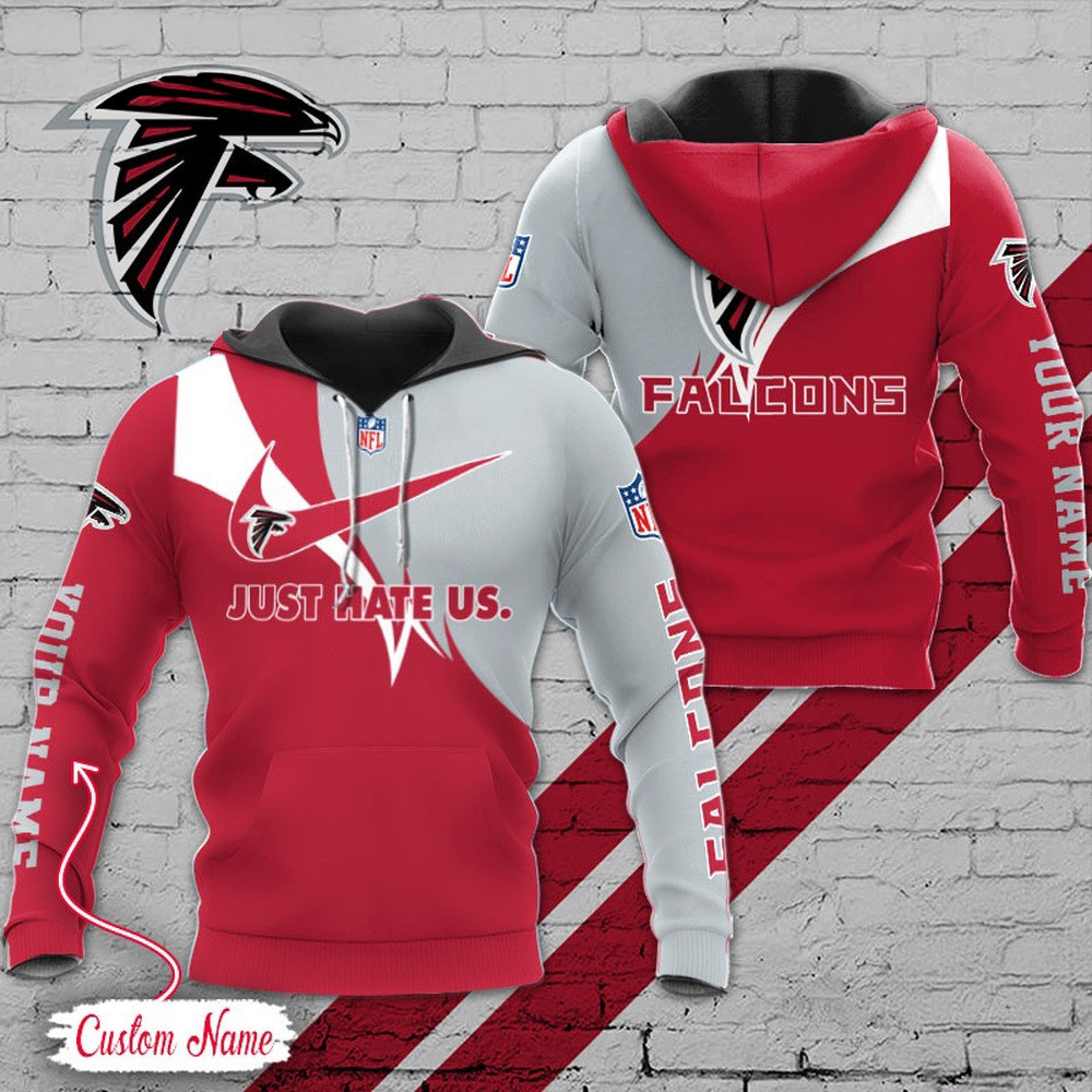 Custom NFL Atlanta Falcons Hoodie Just Hate US Sport Hoodie Football Gifts For Men