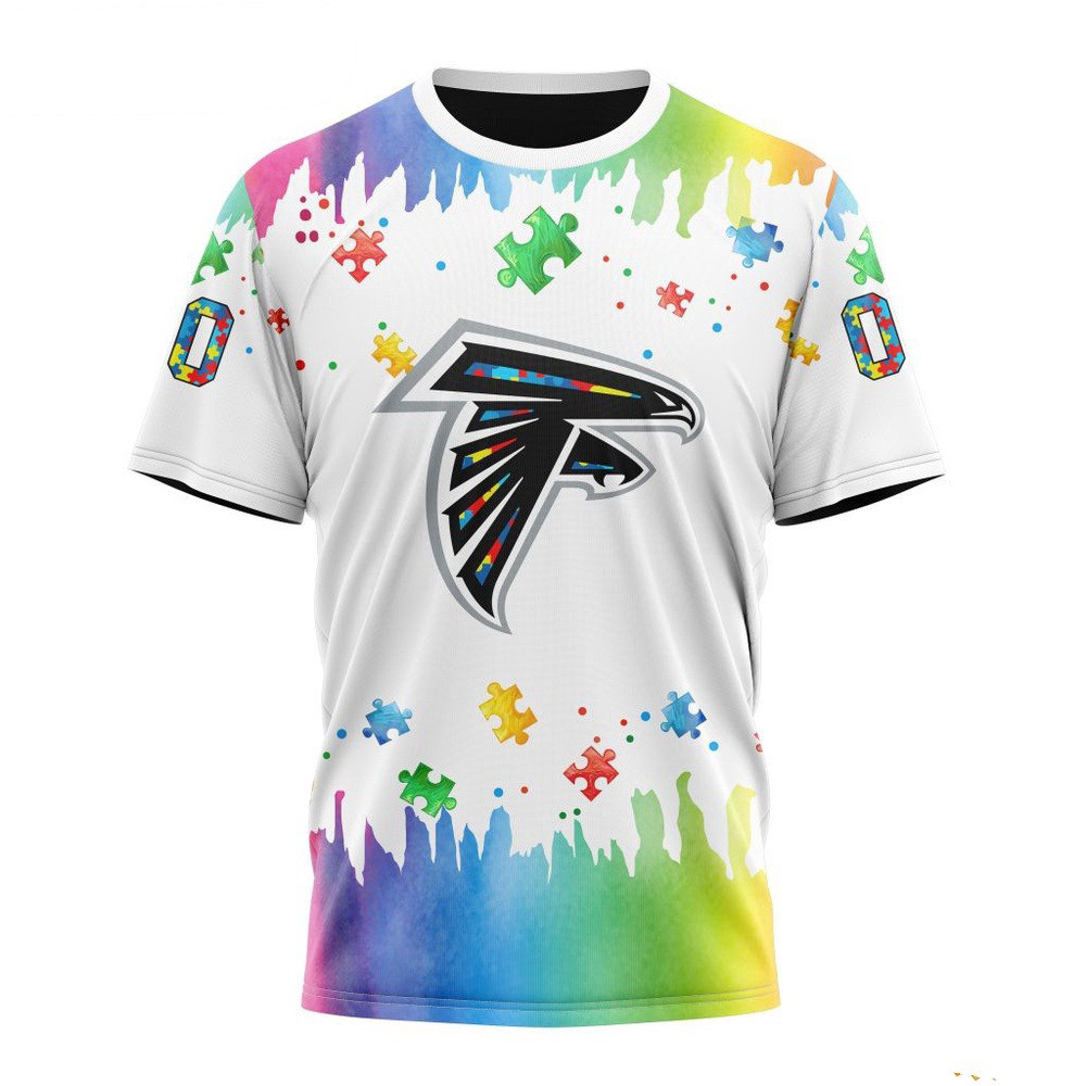 Custom NFL Atlanta Falcons Shirt Autism Awareness Design T-Shirt Best Gift For Football Lovers