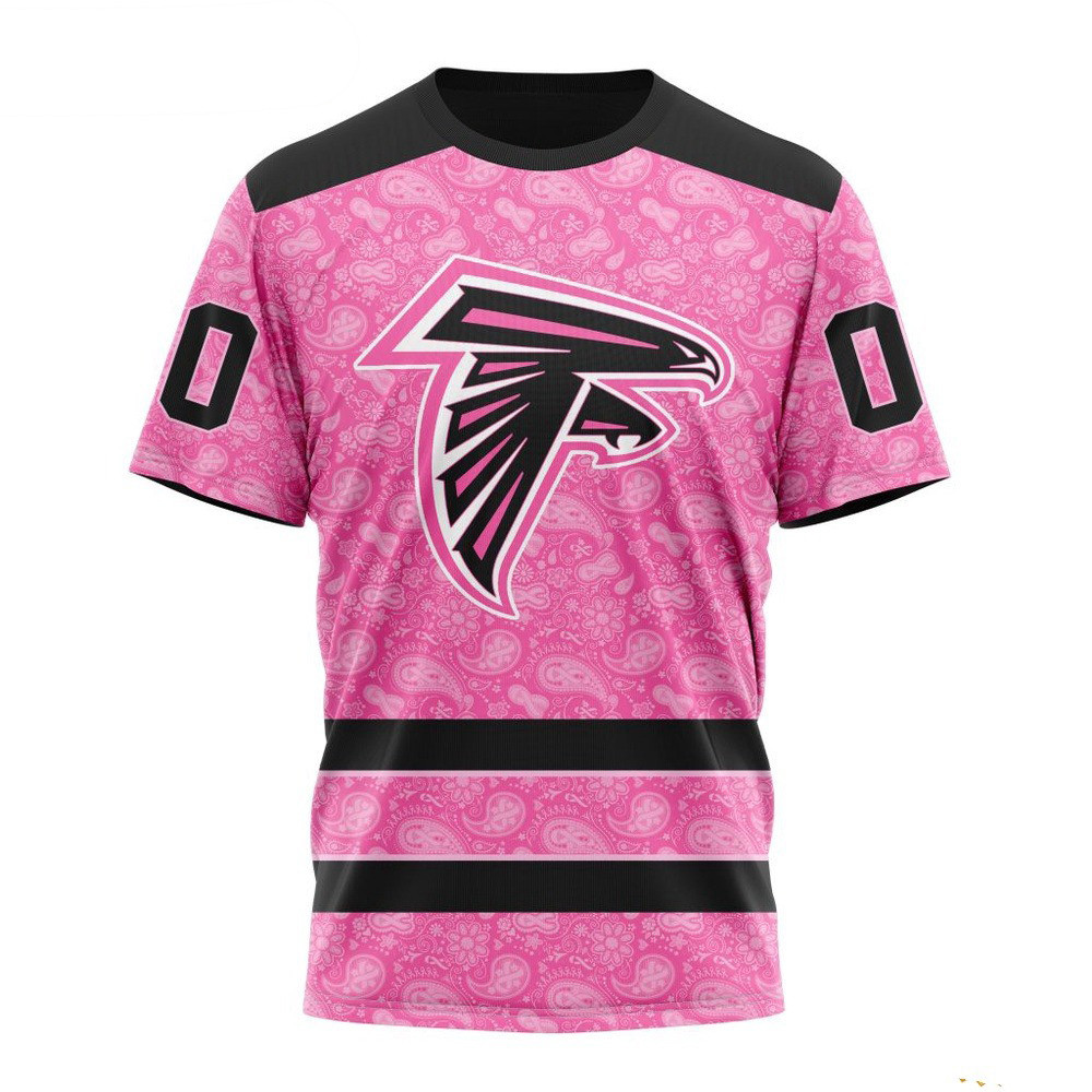 Custom NFL Atlanta Falcons Shirt Fight Breast Cancer Design Pink T-Shirt Football Fan Gift Ideas