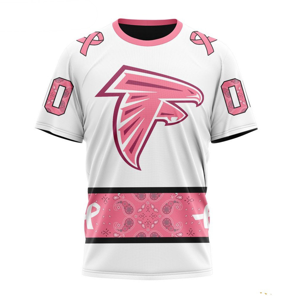 Custom NFL Atlanta Falcons Shirt Fight Breast Cancer Design T-Shirt Presents For Football Fans