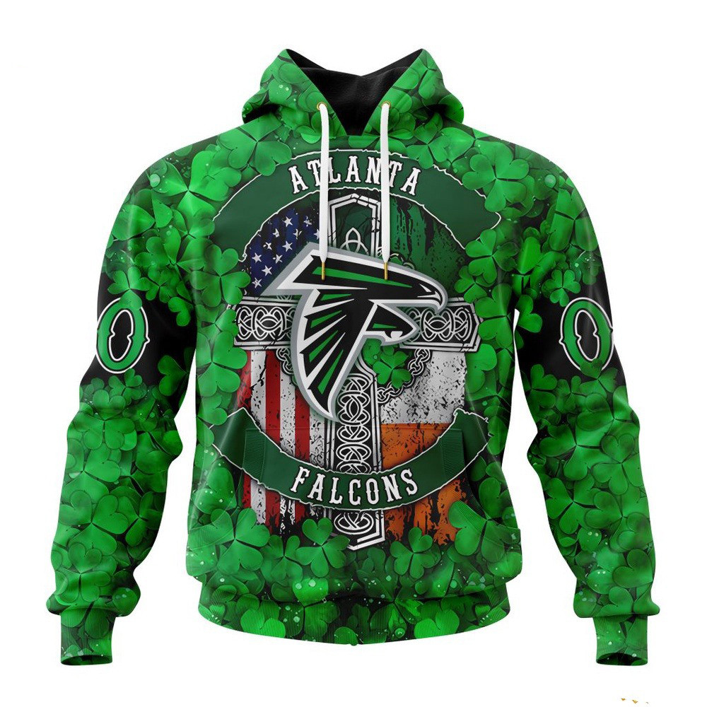 Custom NFL Atlanta Falcons St Patrick's Day 3D Hoodie Best Gifts For Football Fans