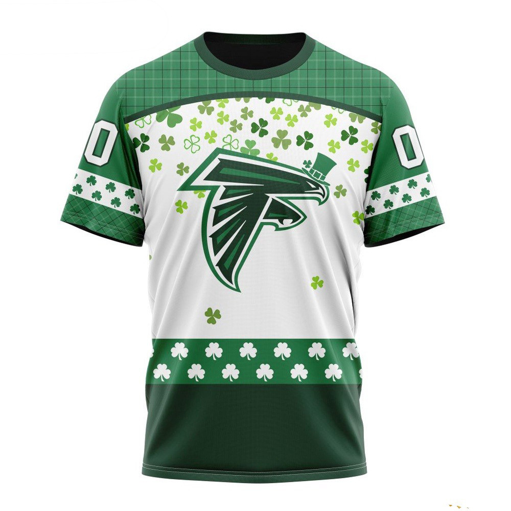Custom NFL Atlanta Falcons T-Shirt For St Patrick's Day Presents For Football Lovers