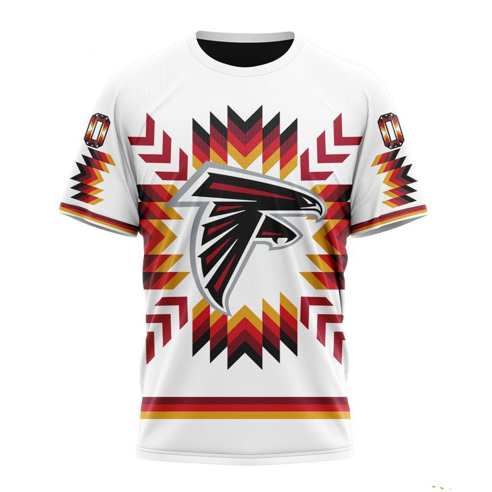 Custom NFL Atlanta Falcons T-Shirt With Native Pattern Football Gifts For Men