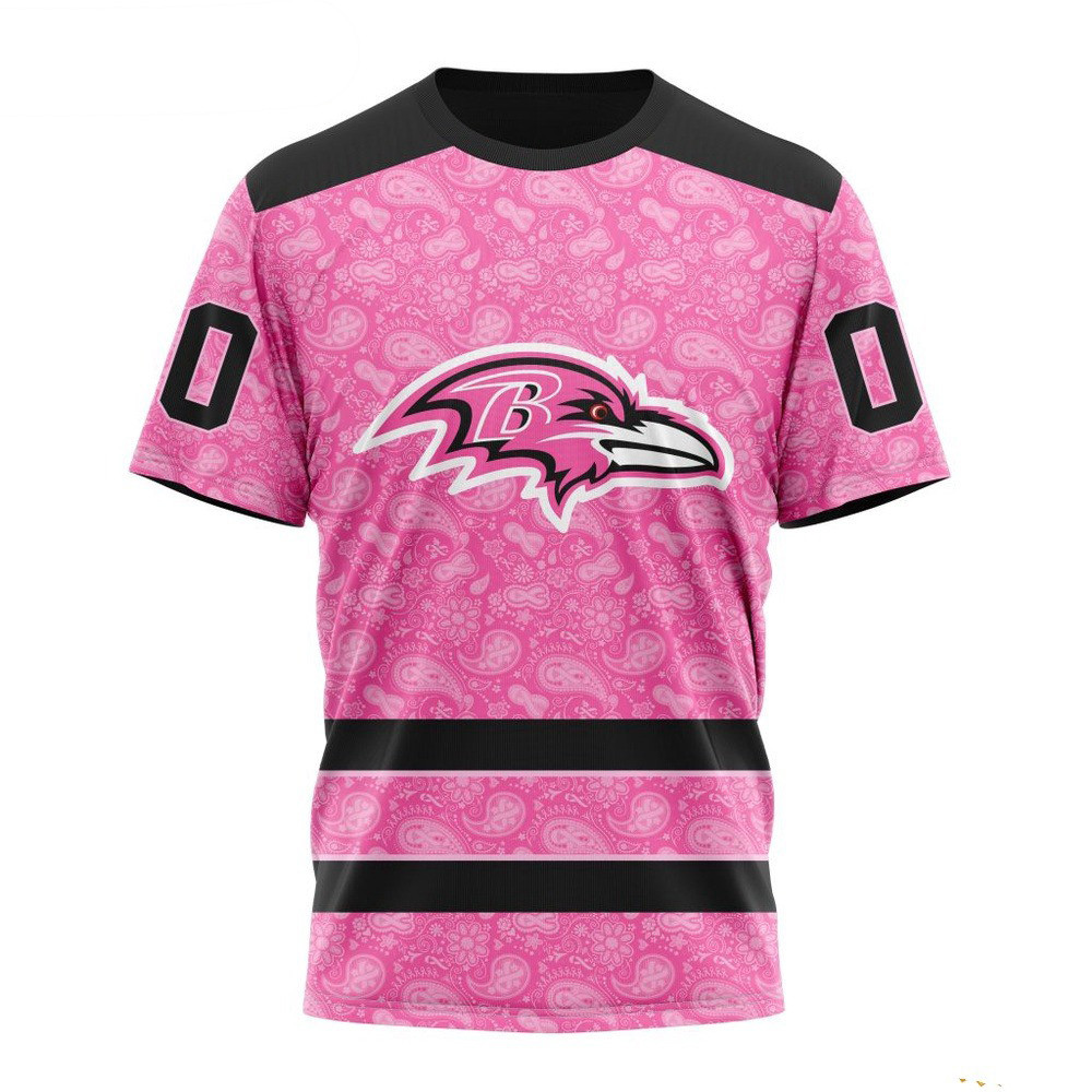 Custom NFL Baltimore Ravens Fight Breast Cancer Pink T-Shirt Gift Ideas For Football Lovers