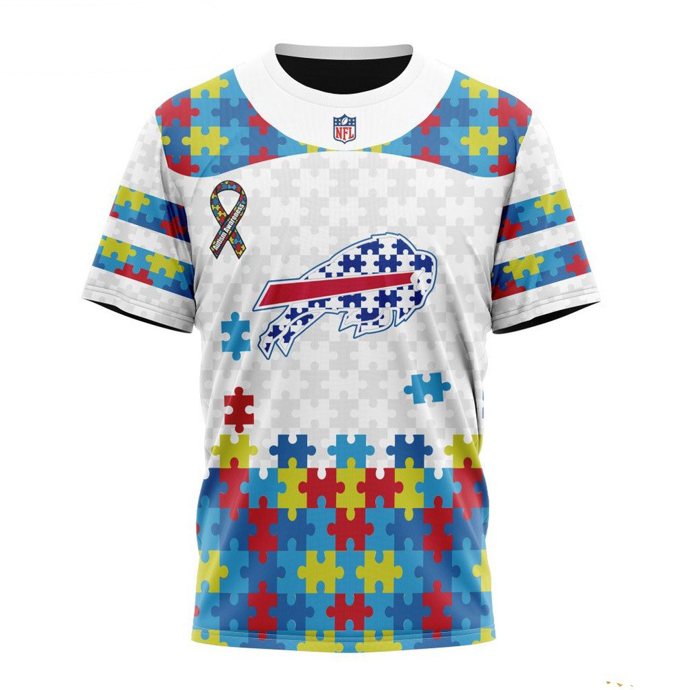 Custom NFL Buffalo Bills Autism Awareness Design T-Shirt Football Gifts For Men