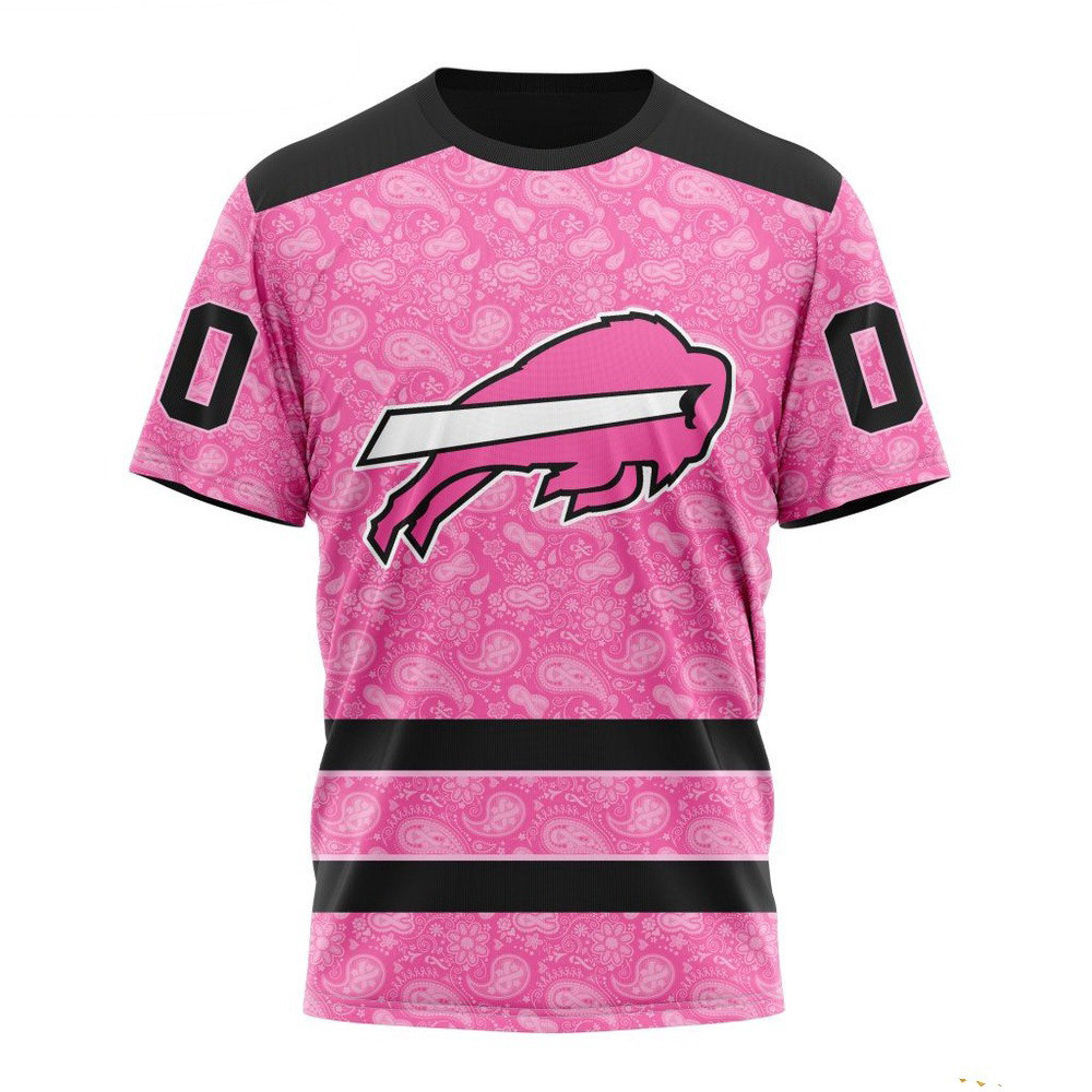 Custom NFL Buffalo Bills Fight Breast Cancer Pink Design T-Shirt Football Fan Gift Ideas